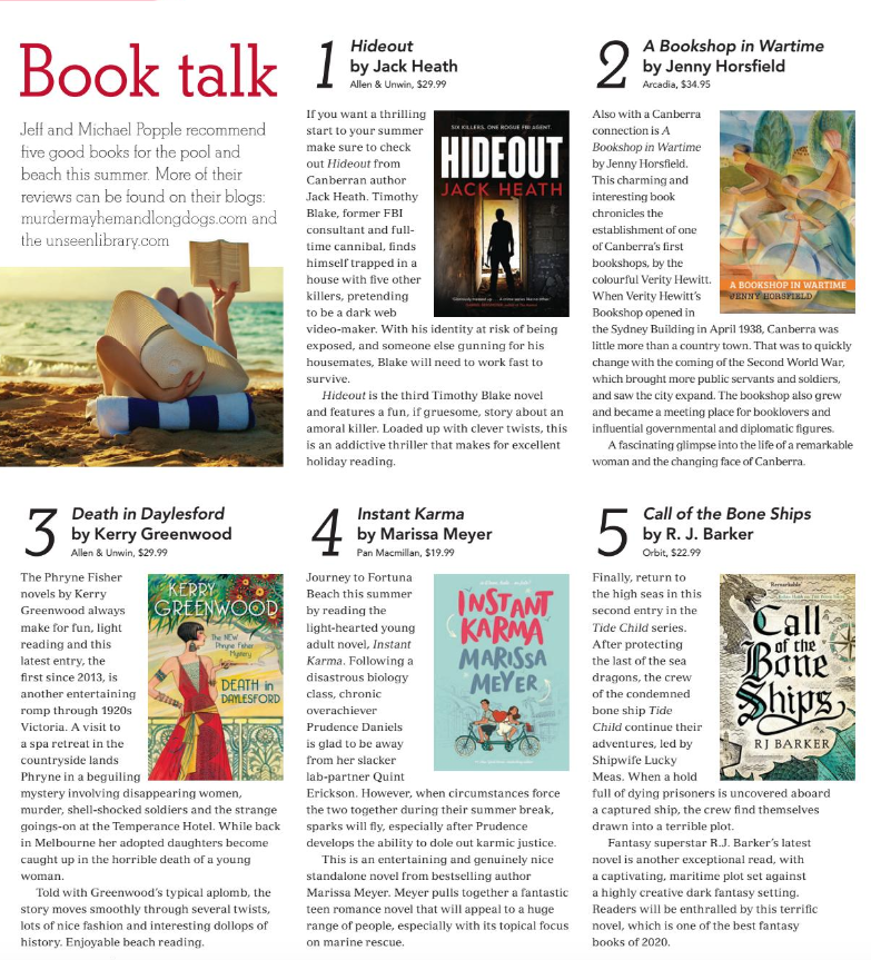 Canberra Weekly Column - Holiday Reads 2 - 24 December 2020