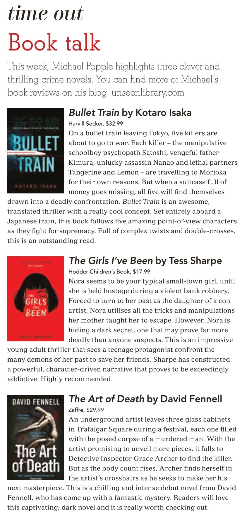 Canberra Weekly Column - Thrillers - 18 March 2021 (cropped)