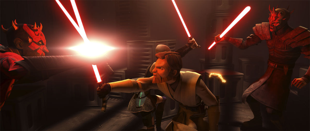 Kenobi and Ventress vs Maul and Opress