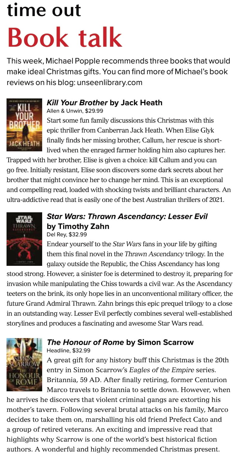 Canberra Weekly Column - Christmas Reads - 2 December 2021-1