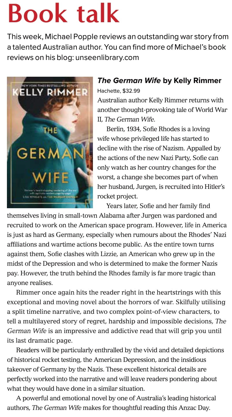 Canberra Weekly Column - The German Wife - 21 April 2022-1