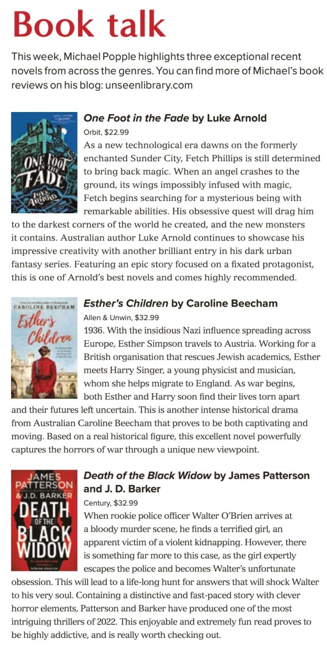 Canberra Weekly Column - Mixed Genres - 19 May 2022-1