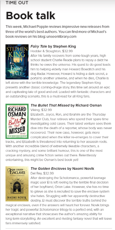 Canberra Weekly Column - Mixed Genres - 20 October 2022