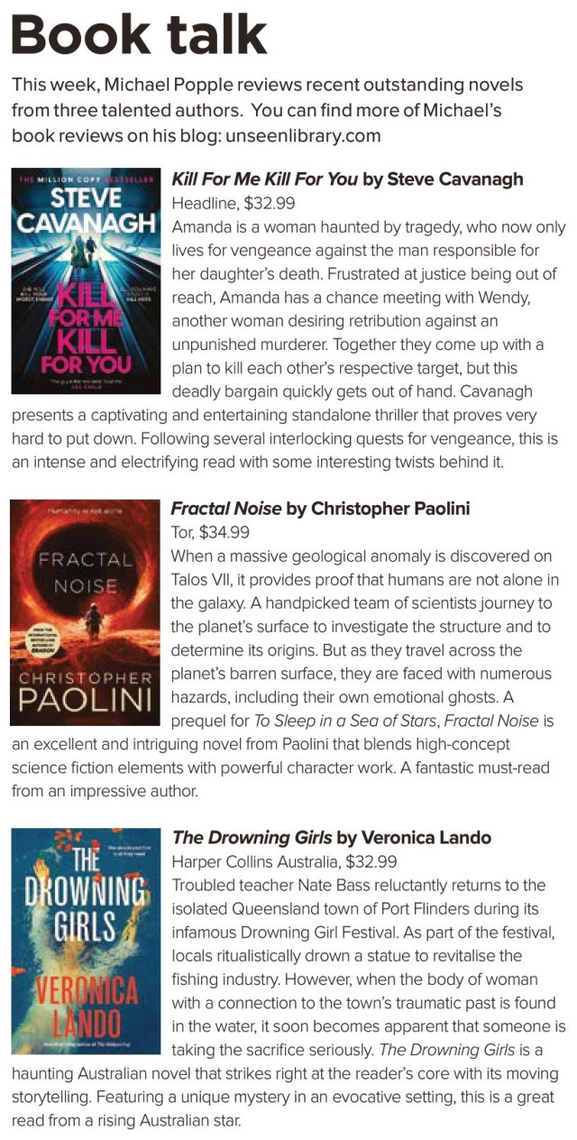 Canberra Weekly Column - Mixed Genres - 27 July 2023