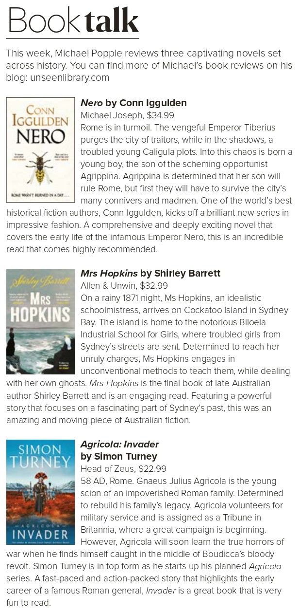 Canberra Weekly Column - Historical Fiction - 13 June 2024